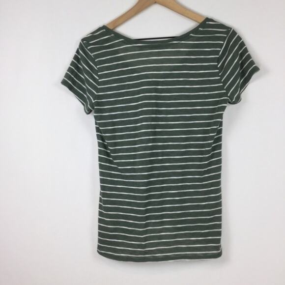 Athleta Basic Striped V-Neck Top, Size Small - Picture 3 of 3